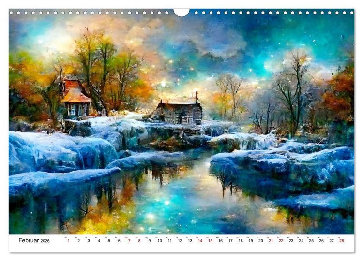 Produktbild: Fantasie Cottages - Ein Jahr durch die M&auml;rchenwelt (Wandkalender 2026 DIN A3 quer), CALVENDO Monatskalender