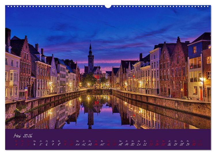 Produktbild: Br&uuml;gge und Gent im Zwielicht (Wandkalender 2026 DIN A2 quer), CALVENDO Monatskalender
