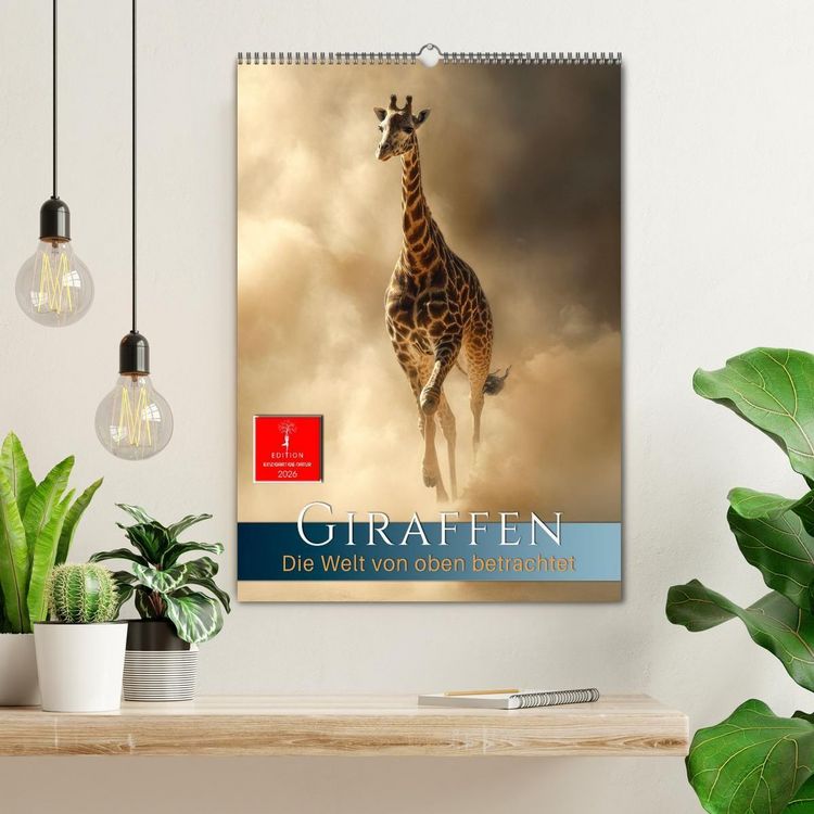 Produktbild: Giraffen - die Welt von oben betrachtet (Wandkalender 2026 DIN A2 hoch), CALVENDO Monatskalender