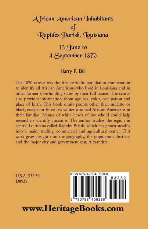 Produktbild: African American Inhabitants of Rapides Parish, Louisiana, 15 June to 4 Sept 1870