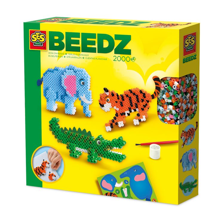 Produktbild: SES CREATIVE B&uuml;gelperlenset BEEDZ Safari Tiere 2000 St&uuml;ck