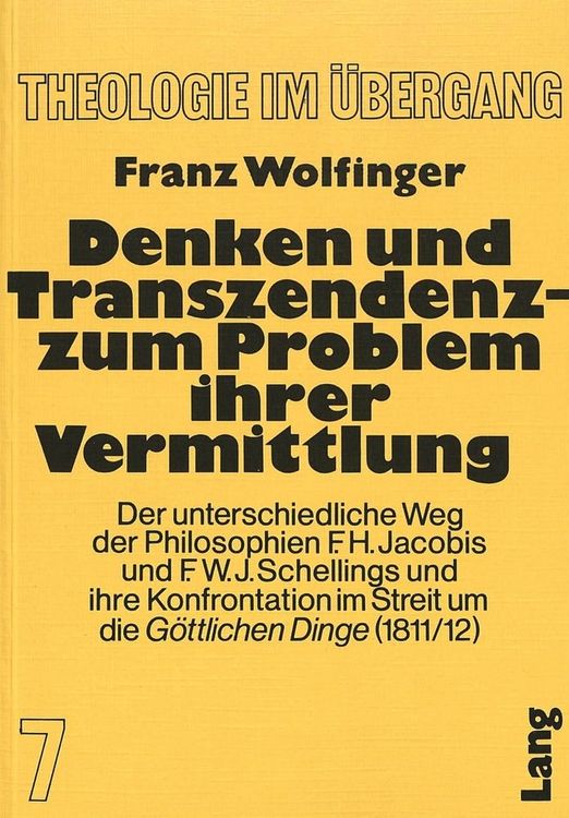 Produktbild: Denken und Transzendenz - Zum Problem ihrer Vermittlung