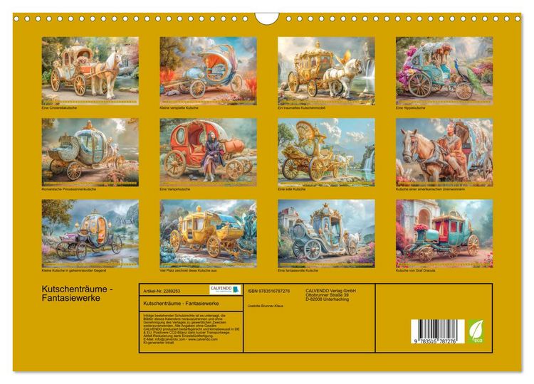 Produktbild: Kutschentr&auml;ume - Fantasiewerke (Wandkalender 2027 DIN A3 quer), CALVENDO Monatskalender