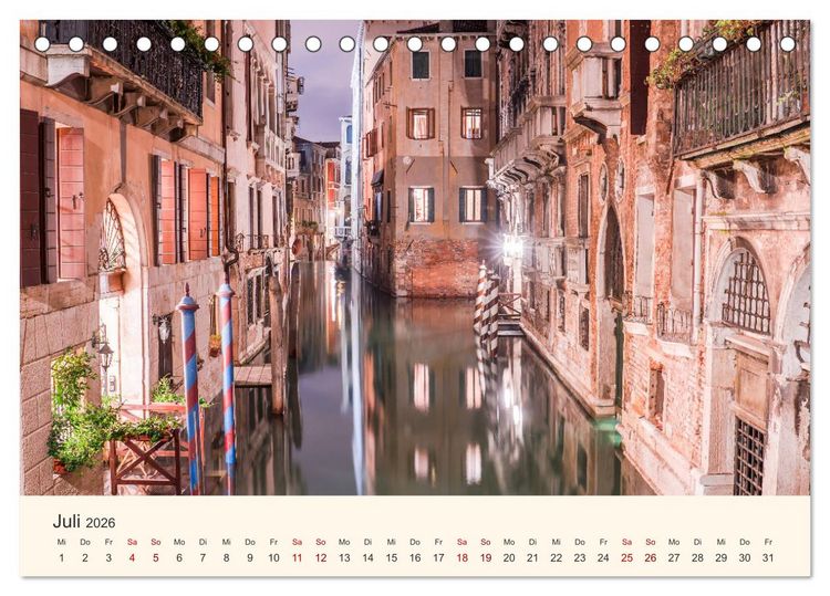 Produktbild: Venedig bei Tag und Nacht (Tischkalender 2026 DIN A5 quer), CALVENDO Monatskalender
