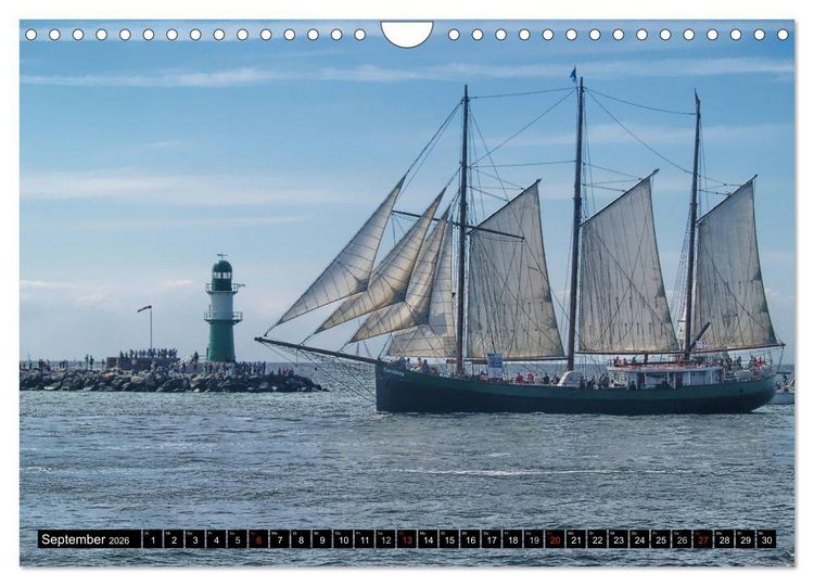 Produktbild: Segelschiffe vor Warnem&uuml;nde (Wandkalender 2026 DIN A4 quer), CALVENDO Monatskalender