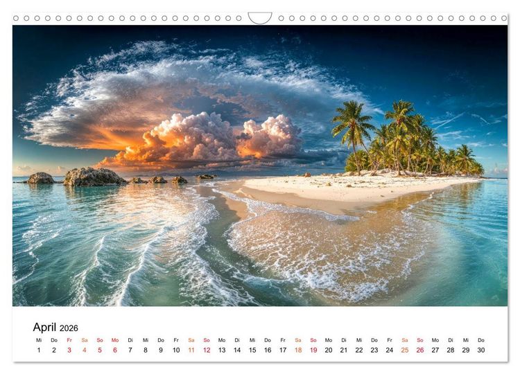 Produktbild: Inseln der Sehnsucht - Versteckte Paradiese (Wandkalender 2026 DIN A3 quer), CALVENDO Monatskalender