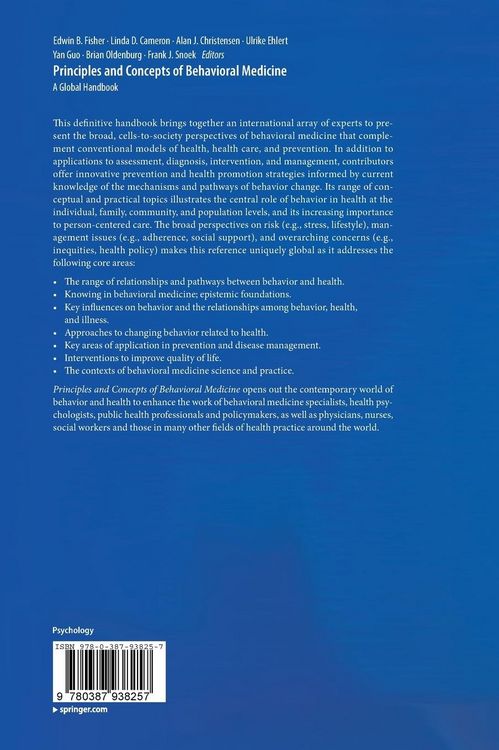 Produktbild: Principles and Concepts of Behavioral Medicine