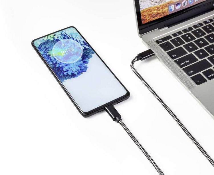 Produktbild: Renkforce USB-Kabel USB 2.0 USB-C&reg; Stecker, USB-C&reg; Stecker 3.00m Schwarz/Wei&szlig; RF-4598412