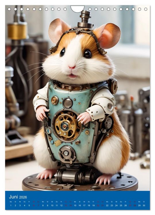 Produktbild: Roboter-Hamster - niedliche kleine Roboter (Wandkalender 2026 DIN A4 hoch), CALVENDO Monatskalender