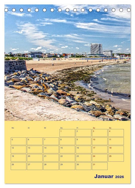 Produktbild: Sehnsuchtsort Warnem&uuml;nde (Tischkalender 2026 DIN A5 hoch), CALVENDO Monatskalender