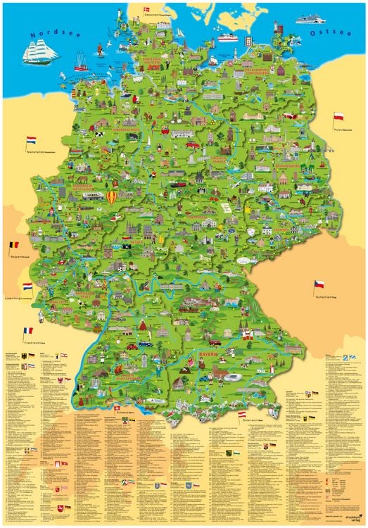 Produktbild: Illustrierte Deutschlandkarte