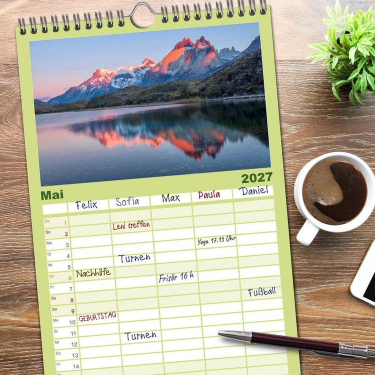 Produktbild: Familienplaner 2027 - Magie dieses S&uuml;damerikanischen Landes, Chile mit 5 Spalten (Wandkalender, 21 x 45 cm) CALVENDO