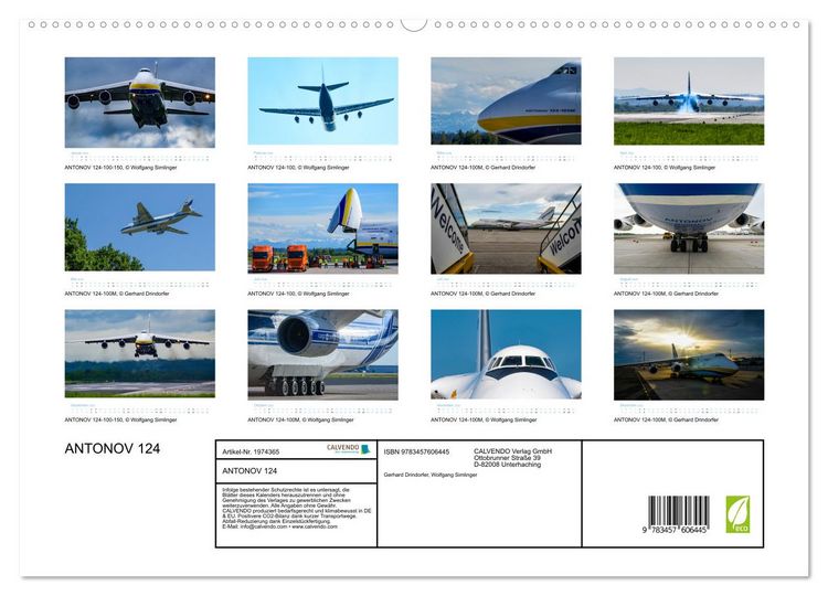 Produktbild: ANTONOV 124 (Wandkalender 2026 DIN A2 quer), CALVENDO Monatskalender