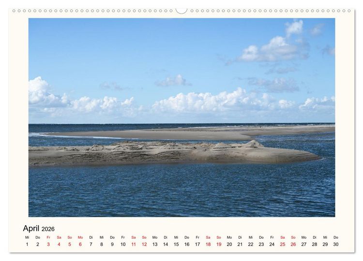 Produktbild: Borkum - Ruhig inmitten der Wogen (hochwertiger Premium Wandkalender 2026 DIN A2 quer), Kunstdruck in Hochglanz
