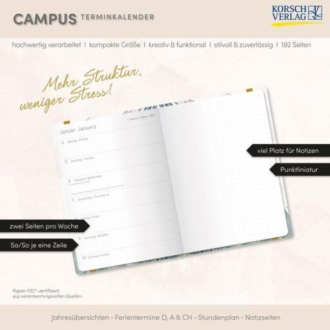 Produktbild: Terminkalender Campus Papagei 18 Monate 2027/2028