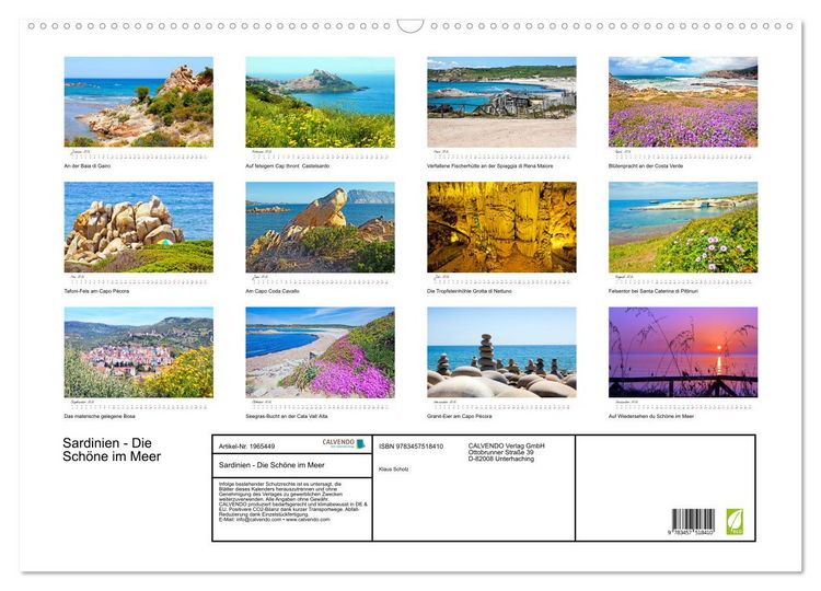 Produktbild: Sardinien - Die Sch&ouml;ne im Meer (Wandkalender 2026 DIN A2 quer), CALVENDO Monatskalender