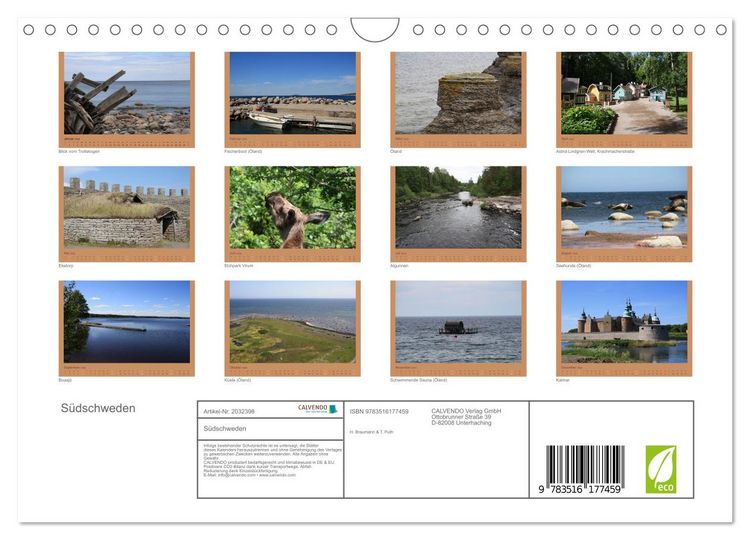 Produktbild: S&uuml;dschweden (Wandkalender 2026 DIN A4 quer), CALVENDO Monatskalender