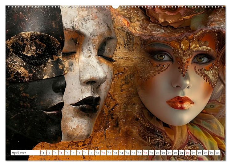 Produktbild: Geheimnis hinter der Maske (hochwertiger Premium Wandkalender 2027 DIN A2 quer), Kunstdruck in Hochglanz