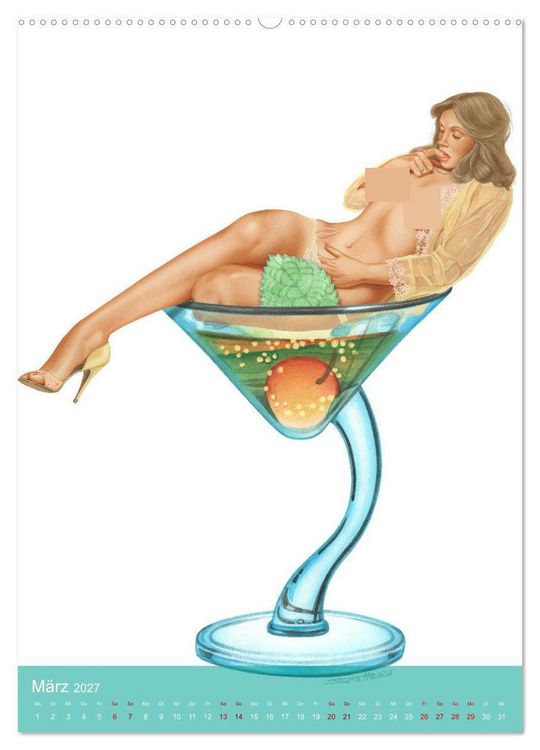 Produktbild: DELIKATESSEN - leckere K&ouml;stlichkeiten & kalorienarme Pin up Illustrationen, Zeichnungen, Grafiken und Malerei der Marke "Burlesque up your wall" von Sara Horwath (Wandkalender 2027 DIN A2 hoch), CALVENDO Monatskalender