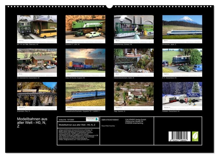 Produktbild: Modellbahnen aus aller Welt - H0, N, Z (Wandkalender 2026 DIN A2 quer), CALVENDO Monatskalender
