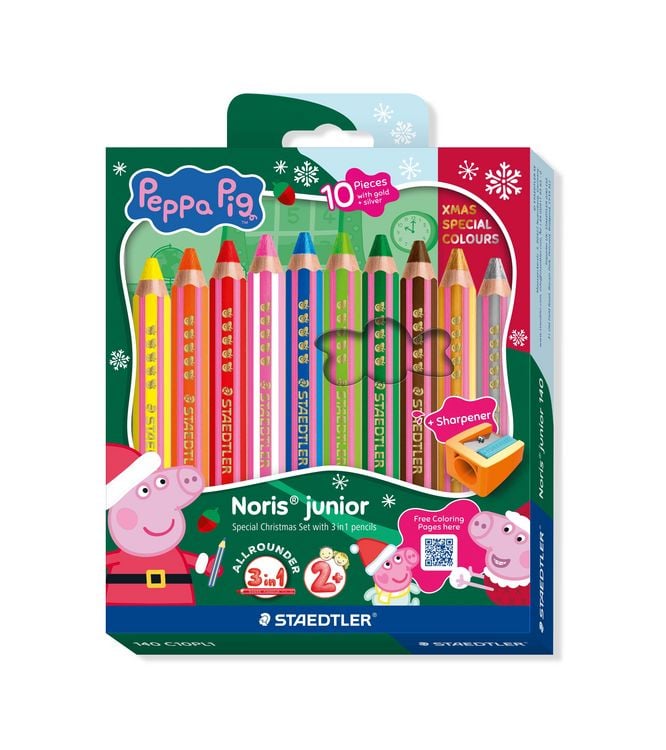 Produktbild: STAEDTLER Farbstifte Buntstift Noris junior Peppa 10er Set + Spitzer, Weihnachten