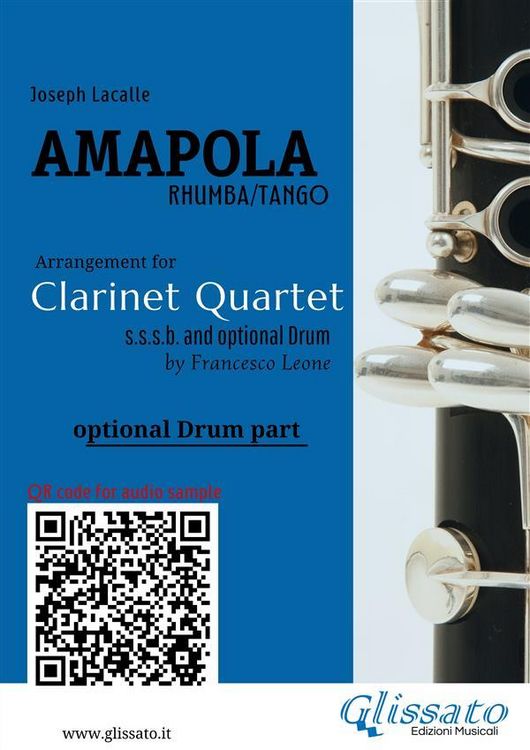 Produktbild: Optional Drum part of "Amapola" for Clarinet Quartet