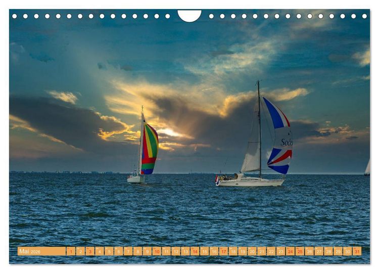 Produktbild: Segeln im Sonnenuntergang (Wandkalender 2026 DIN A4 quer), CALVENDO Monatskalender