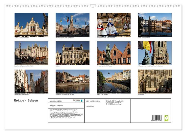 Produktbild: Br&uuml;gge - Belgien (Wandkalender 2026 DIN A2 quer), CALVENDO Monatskalender