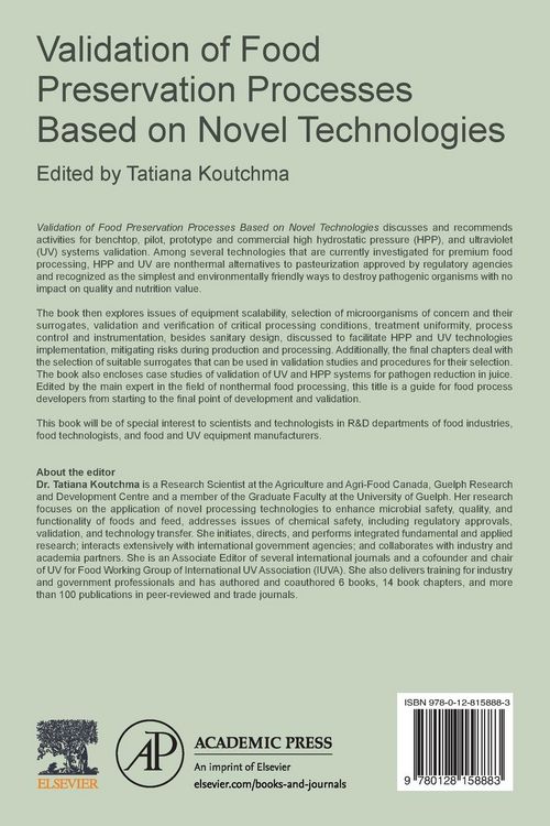 Produktbild: Validation of Food Preservation Processes based on Novel Technologies