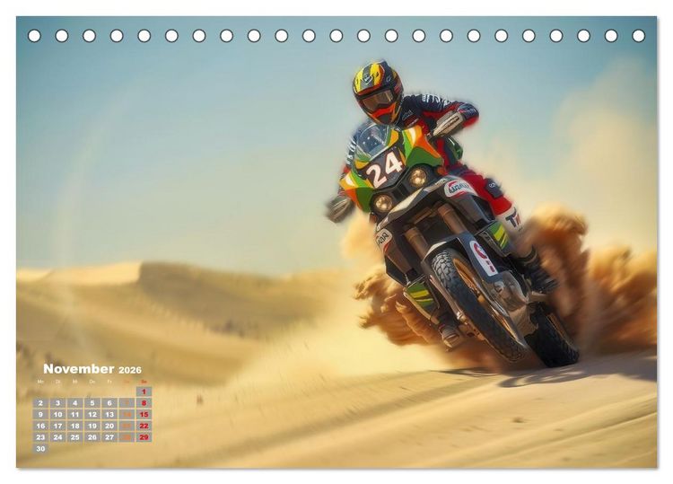 Produktbild: W&uuml;stenrallye Dakar Motorrad (Tischkalender 2026 DIN A5 quer), CALVENDO Monatskalender