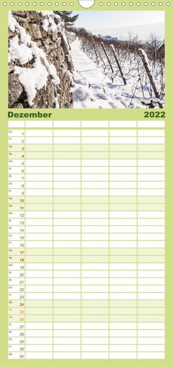 Produktbild: Familienplaner Weinberge um Jena (Wandkalender 2022 , 21 cm x 45 cm, hoch)