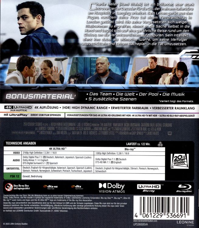 Produktbild: The Amateur - Der Amateur (4K Ultra HD) (+ Blu-ray)
