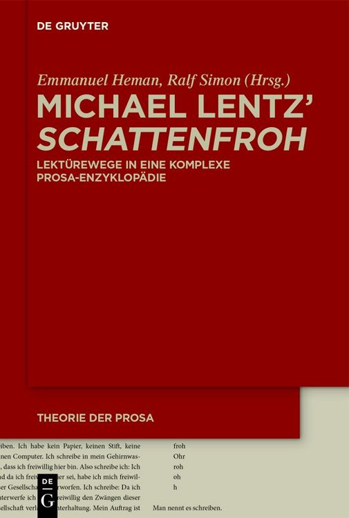 Produktbild: Michael Lentz' &rsaquo;Schattenfroh&lsaquo;