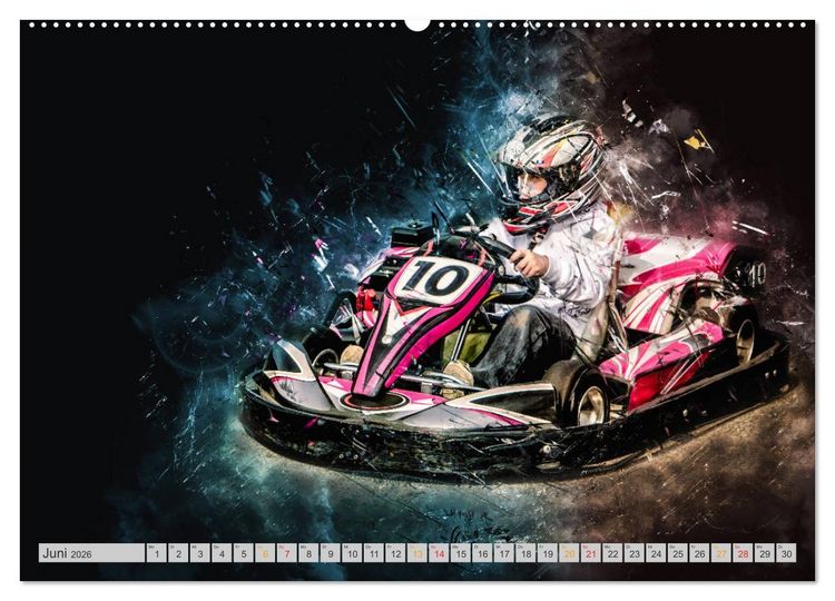 Produktbild: GoKart - extrem cool (Wandkalender 2026 DIN A2 quer), CALVENDO Monatskalender