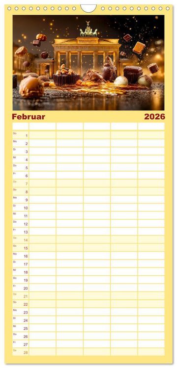Produktbild: Familienplaner 2026 - S&uuml;&szlig;e Skyline Symphonie mit 5 Spalten (Wandkalender, 21 x 45 cm) CALVENDO