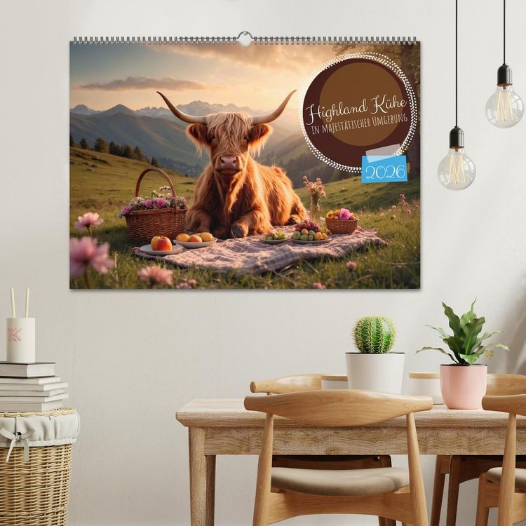 Produktbild: Highland K&uuml;he (Wandkalender 2026 DIN A2 quer), CALVENDO Monatskalender