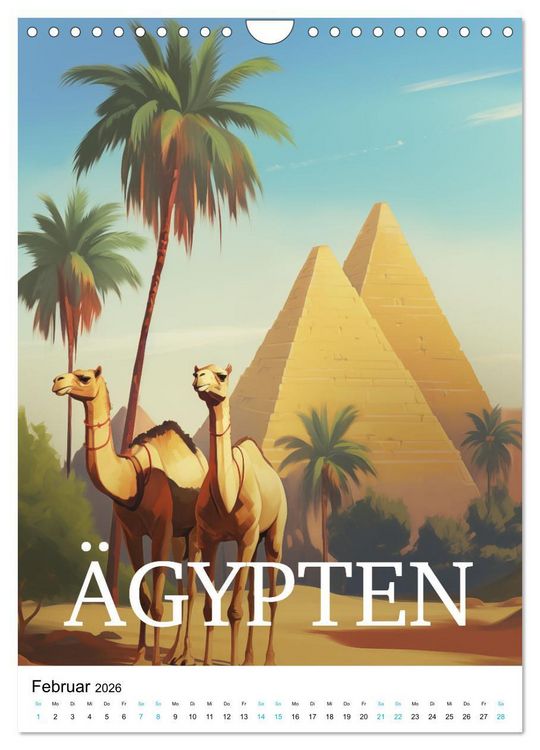 Produktbild: Reise in die 50er Jahre. Vintage Travel Poster. (Wandkalender 2026 DIN A4 hoch), CALVENDO Monatskalender