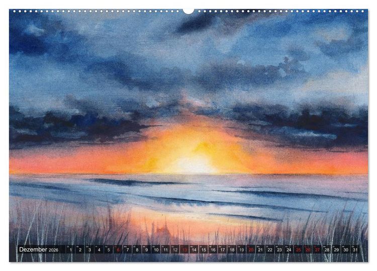 Produktbild: Landschaft in Aquarell (hochwertiger Premium Wandkalender 2026 DIN A2 quer), Kunstdruck in Hochglanz
