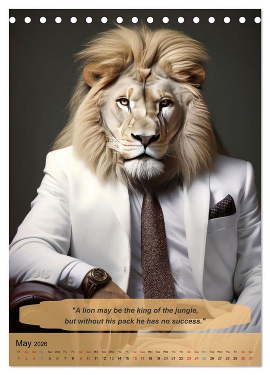 Produktbild: Funny manager wisdom from animals (Desk Calendar 2026 DIN A5 portrait), CALVENDO 12 Month DeskCalendar