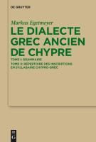 Produktbild: Le dialecte grec ancien de Chypre