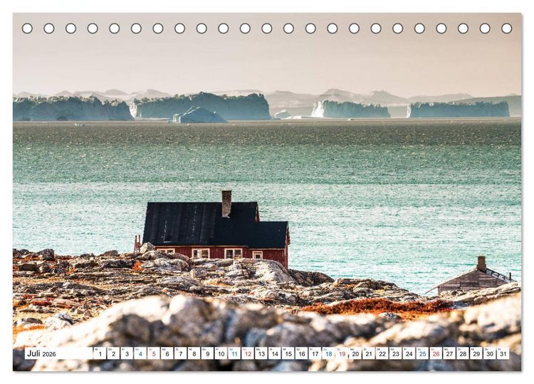 Produktbild: Scoresbysund - Sommer im gr&ouml;&szlig;ten und l&auml;ngsten Fjordsystem der Welt (Tischkalender 2026 DIN A5 quer), CALVENDO Monatskalender