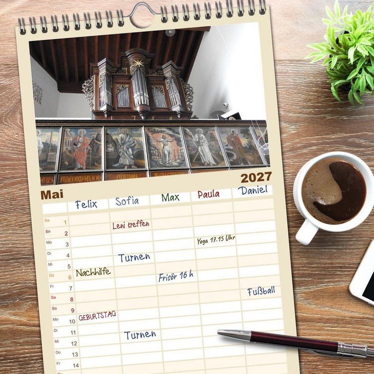 Produktbild: Familienplaner 2027 - Fantastische Welt der Orgeln mit 5 Spalten (Wandkalender, 21 x 45 cm) CALVENDO