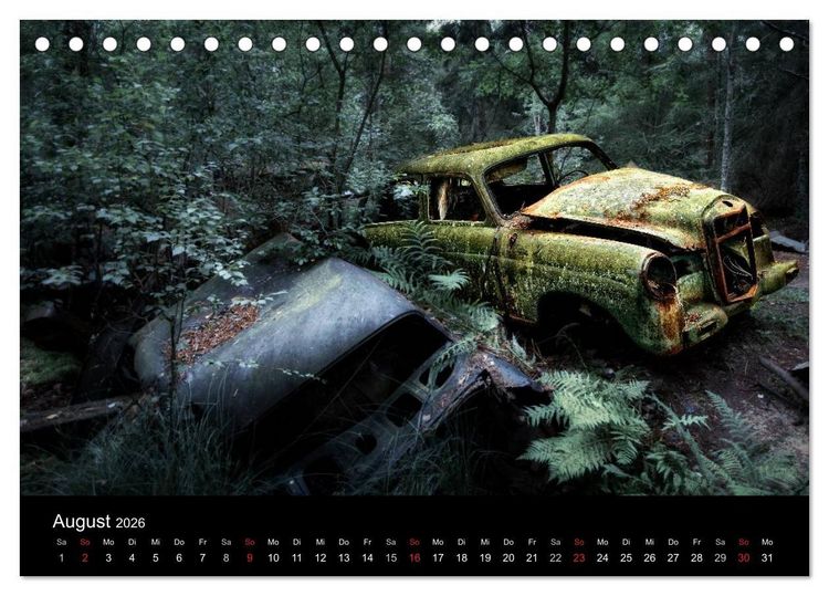 Produktbild: Automobile im Herbst (Tischkalender 2026 DIN A5 quer), CALVENDO Monatskalender
