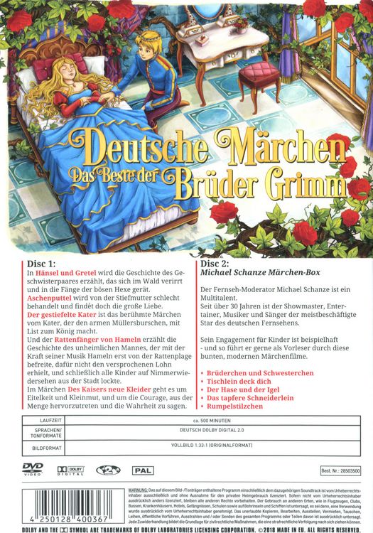 Produktbild: Deutsche M&auml;rchen - Das Beste der Gebr&uuml;der Grimm [2 DVDs]