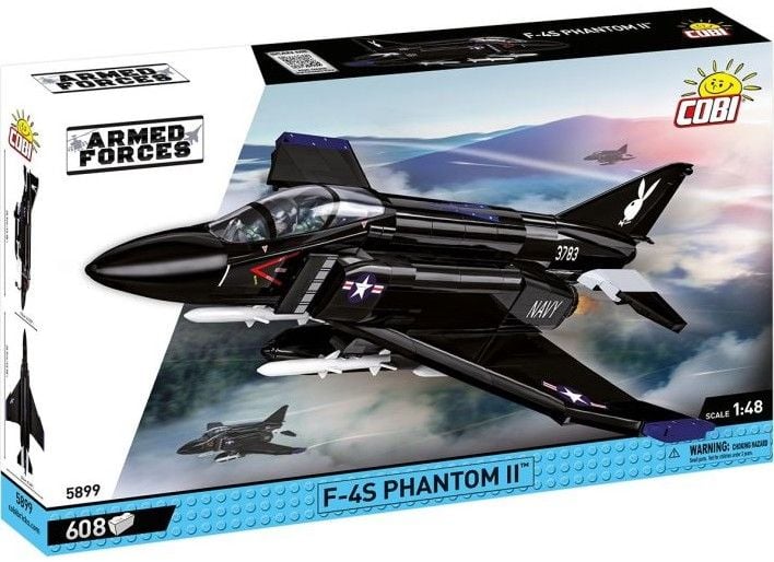 Produktbild: COBI Armed Forces 5899 - F-4S Phantom II Black Bunny, &Uuml;berschall-Mehrzweckj&auml;ger, Ma&szlig;stab 1:48, Bausatz, 608 Teile