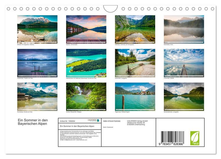 Produktbild: Ein Sommer in den Bayerischen Alpen (Wandkalender 2026 DIN A4 quer), CALVENDO Monatskalender