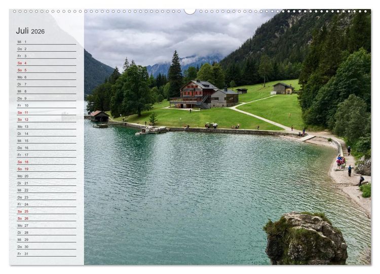 Produktbild: Alpenauszeit - Die Bergh&uuml;tten unserer Alpen (Wandkalender 2026 DIN A2 quer), CALVENDO Monatskalender