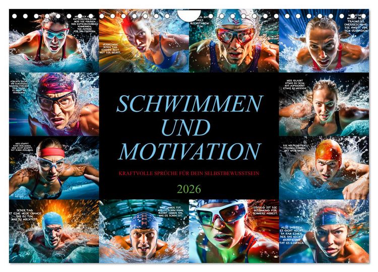 Produktbild: Schwimmen und Motivation (Wandkalender 2026 DIN A4 quer), CALVENDO Monatskalender