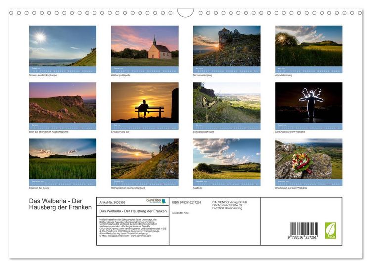 Produktbild: Das Walberla - Der Hausberg der Franken (Wandkalender 2026 DIN A3 quer), CALVENDO Monatskalender