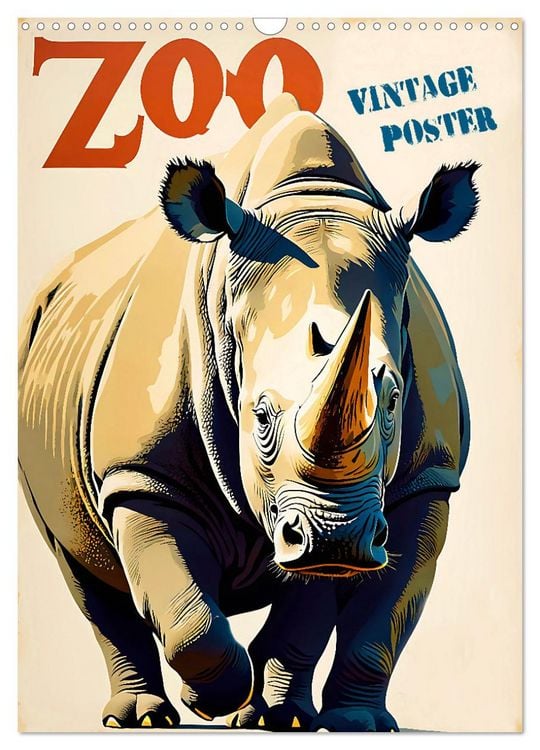 Produktbild: Zoo Vintage-Poster (Wandkalender 2026 DIN A3 hoch), CALVENDO Monatskalender